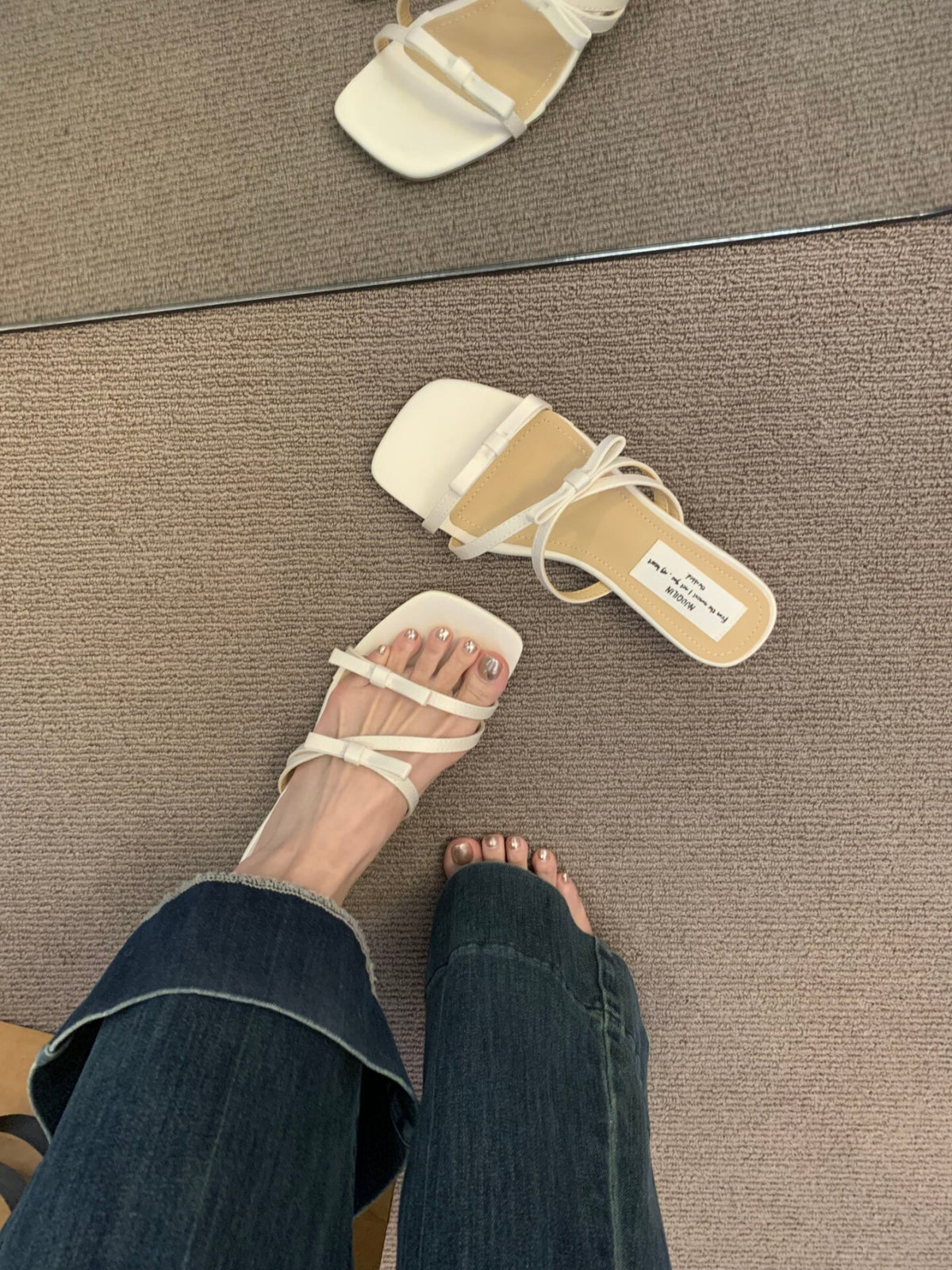Niche Design Toe ouvert femmes Diapositive Sandales