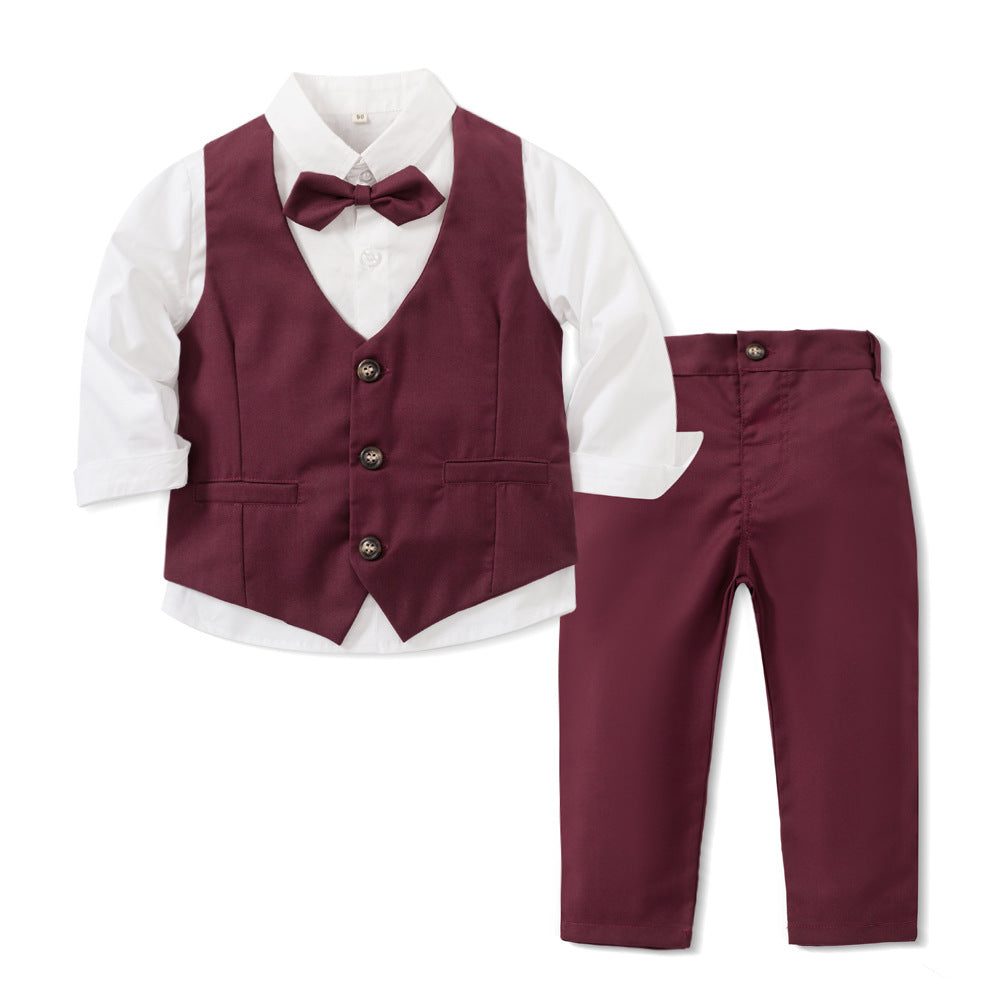 Costume pour enfants Bow Tie Vest Ensemble formel à trois pièces