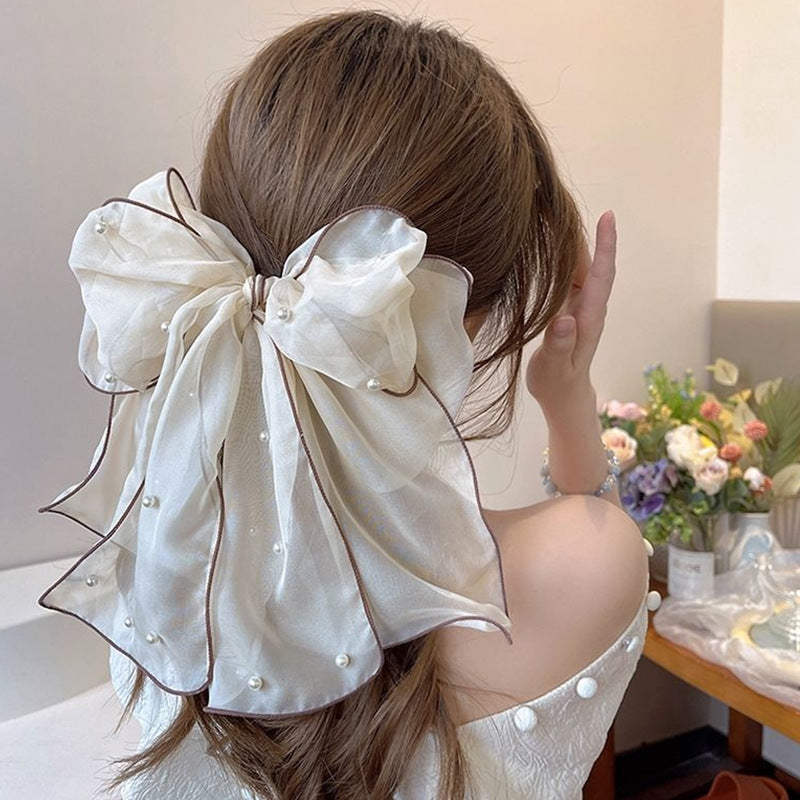 Grande Dentelle Blanc Accessoires capillaires de haute qualité Femme Tête de dos Coiffure de printemps