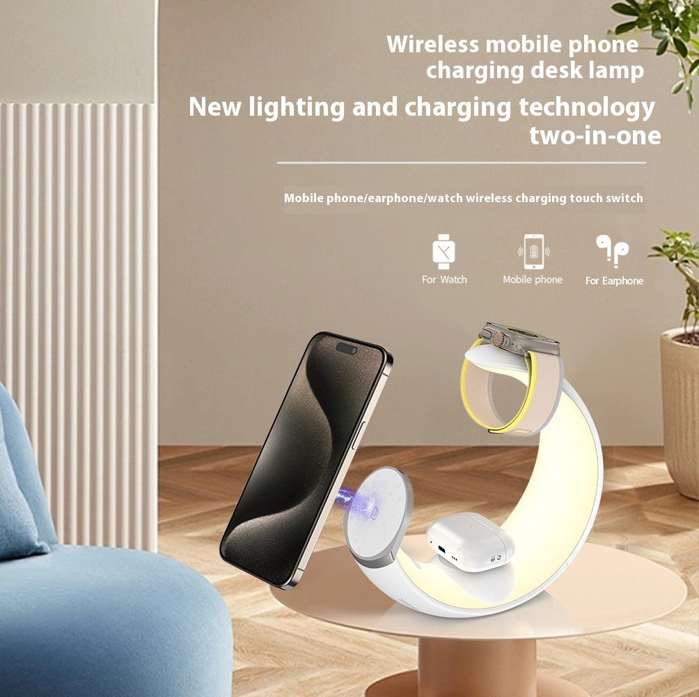 Petite Lune Lumière Magnétique Chargeur sans fil trois en un