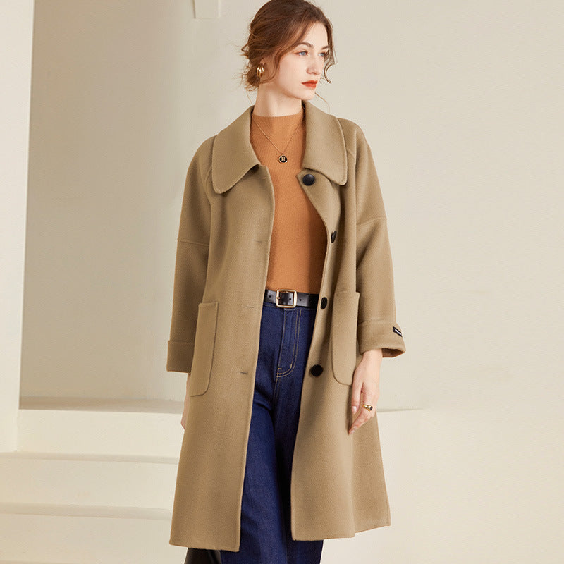 Manteau de laine double-brass - Vêtements de dessus classiques pour femmes