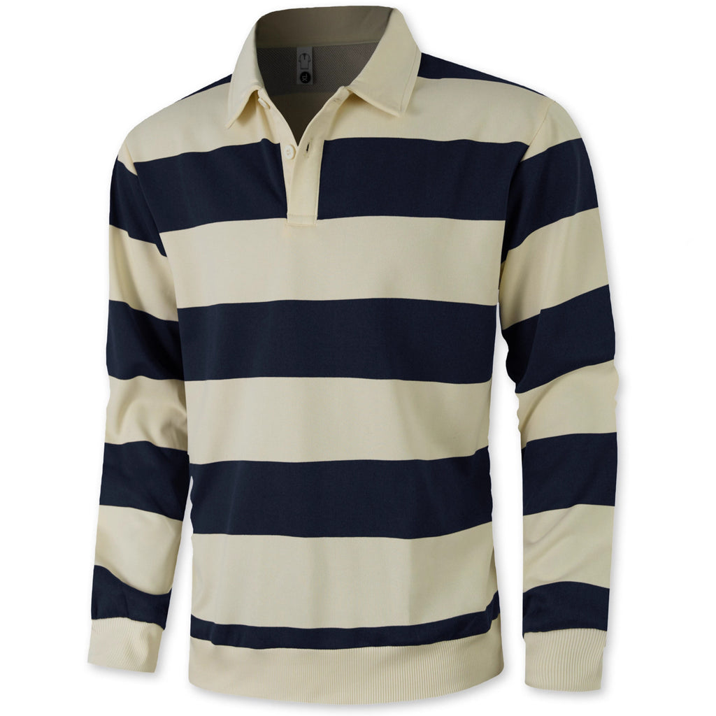 Chemise à manches longues à boutons rayés pour hommes