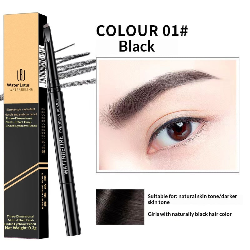 Crayon de sourcils étanche à double tête 3D multi-effets Lian