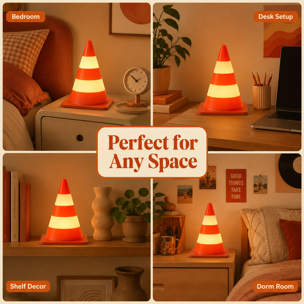 Lampe à cône de circulation rétro imprimée 3D
