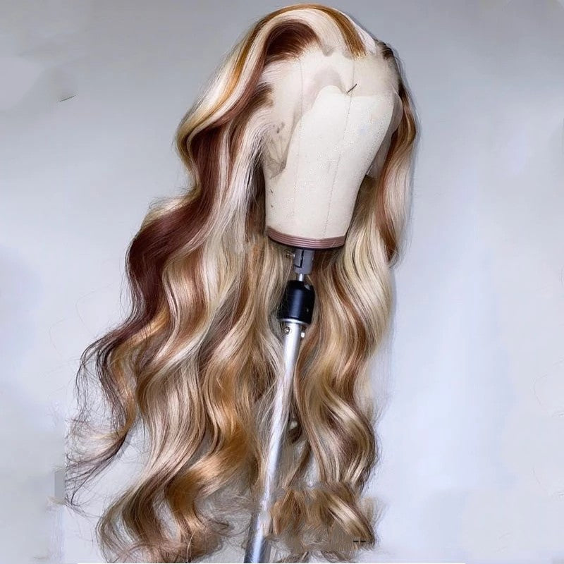 Brun Blonde Coloré Cheveux Humains PerruqueNabea Uty