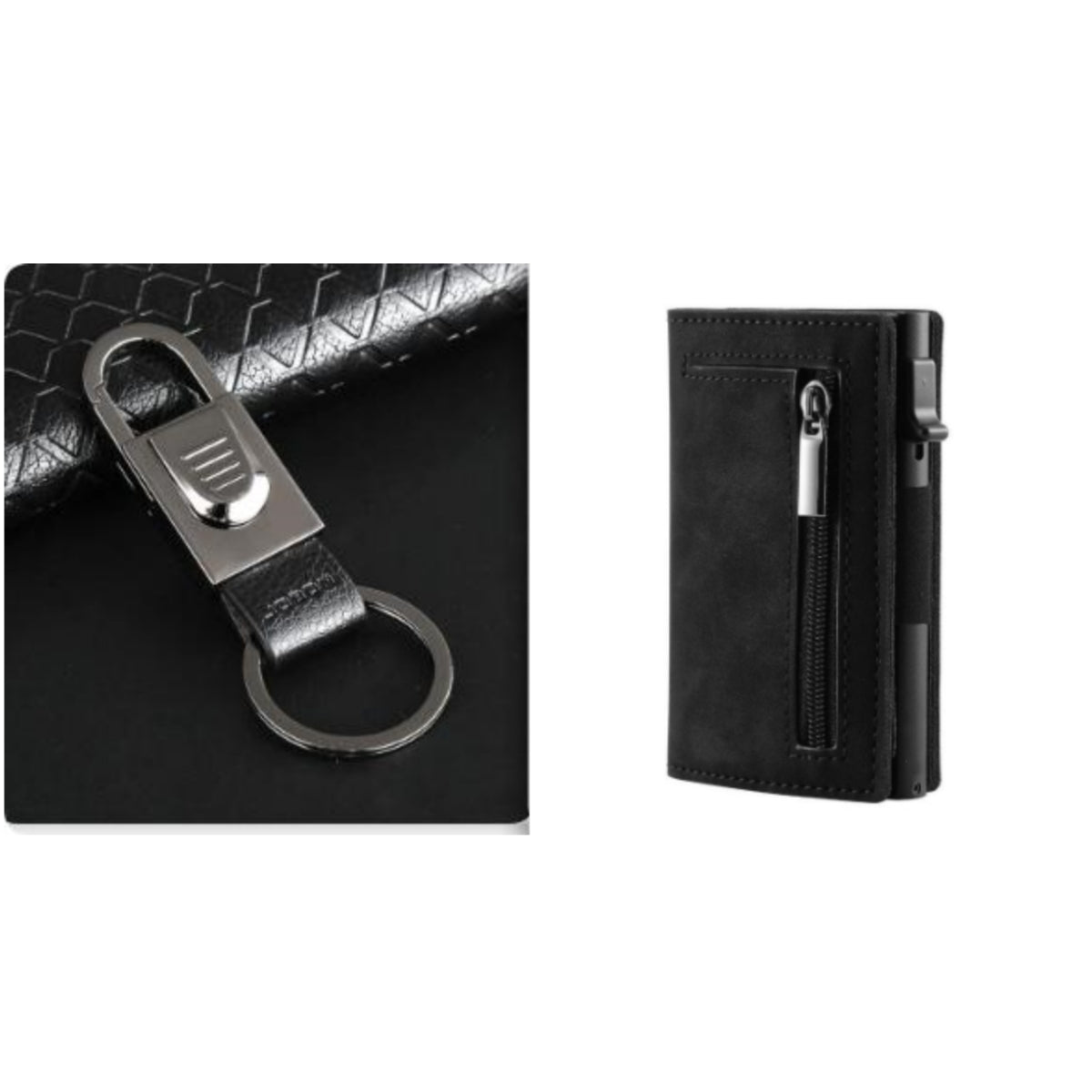 Ancien modèle de fibre de carbone Porte-carte multifonction en cuir pour hommes