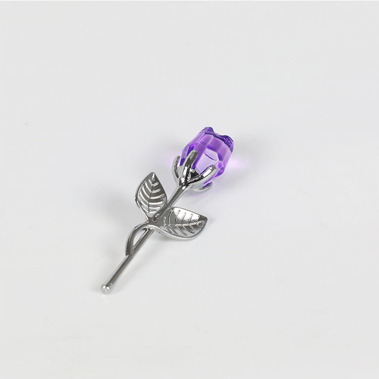 Cadeau de la Saint Valentin à la fleur de rose dorée en cristal