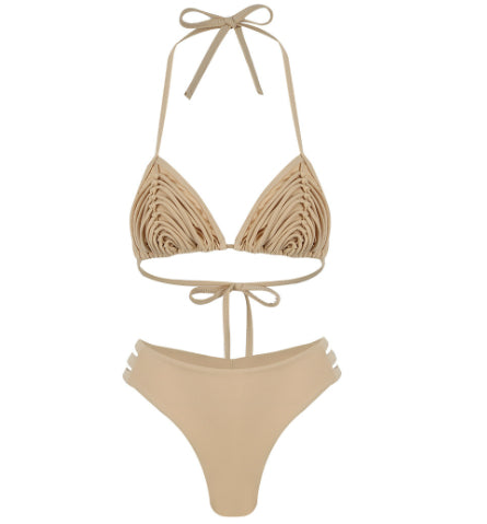 Maillot de bain bi-pièces en couleur unie pour femmes