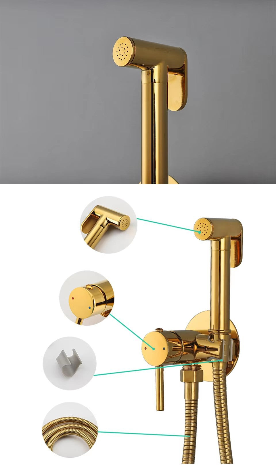 Ensemble de pulvérisateur de bidet en laiton et toilette froide