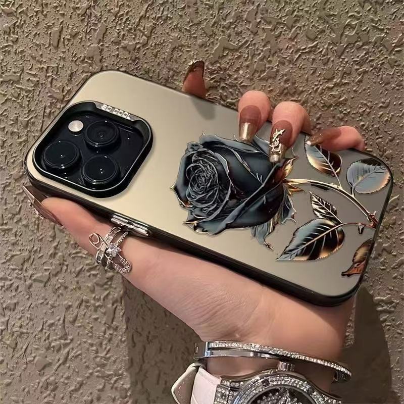 Boite de téléphone Pro Max de Black Gold Rose 17