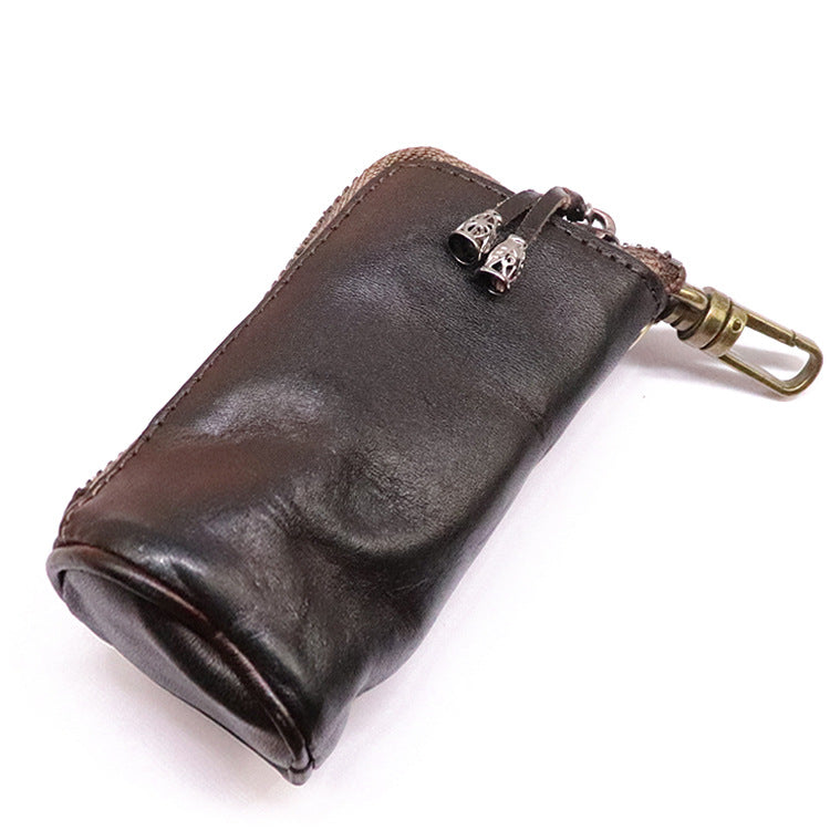Cas clé de cowhide dérangé de grande capacité pour hommes