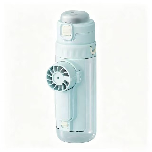 Bouteille d'eau multifonctionnelle avec ventilateur portatif pour enfants et étudiants