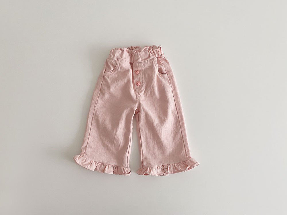 Printemps bébé fille Rétro oreille en bois Casual dentelle Pantalon large-lég enfant Pantalon de mode