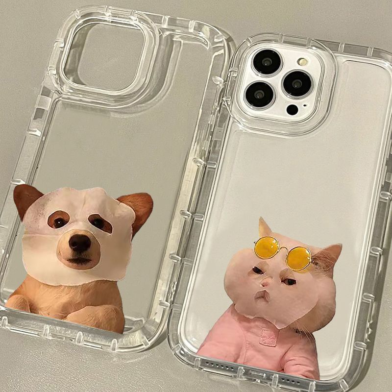 Mignon chien Themed Phone Case Transparent Air Bag Soft Case