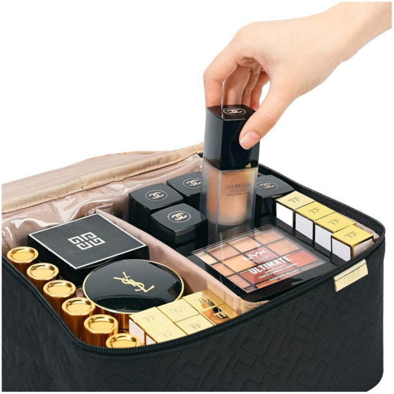 Sac de cosmétique double couche de mode portable