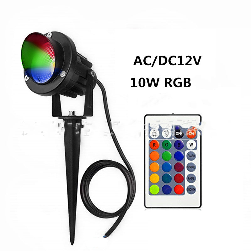 Lampe 10W Rgb à gazon à distance de contrôle coloré Lampe d'arbre extérieur