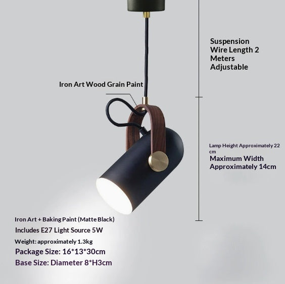 Lampe de pendentif rotative moderne minimaliste