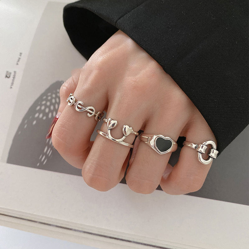 Ring du visage souriant du dollar Cœur mode