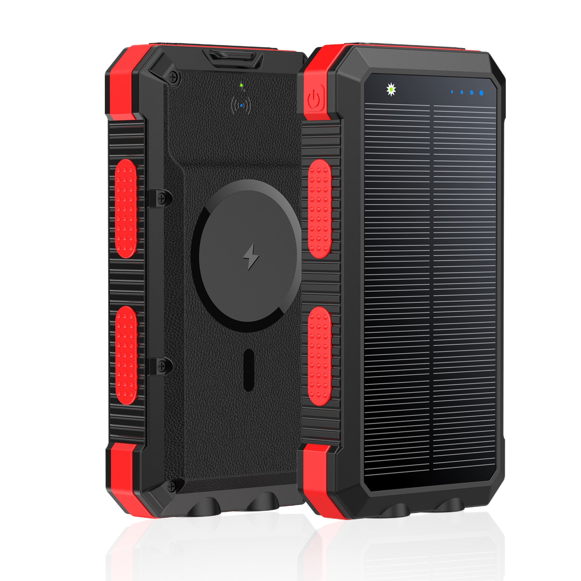 Solar Magnetic Wireless Charger Power Bank 20000 MA Éclairage extérieur étanche