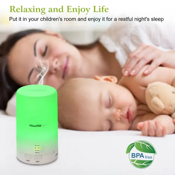 Ultrasonic Cool Mist Humidificateur Mini Aroma Diffuseur d'huile essentielle avec lumières colorées 4 T