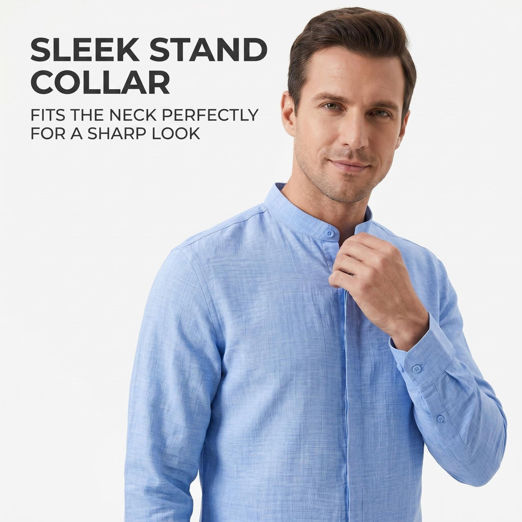 Jiana Linge d'imitation populaire chemise homme avec collier de stand