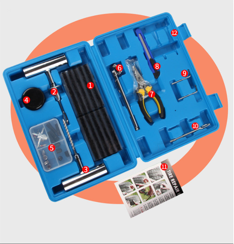 68Pcs lourd de série pneumatique Poncture Kit de réparation Outil Tubeless voiture bande de roulement de pneus