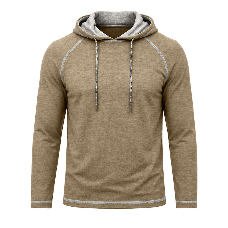 T-shirt à capuche manches longues pour hommes Top sport