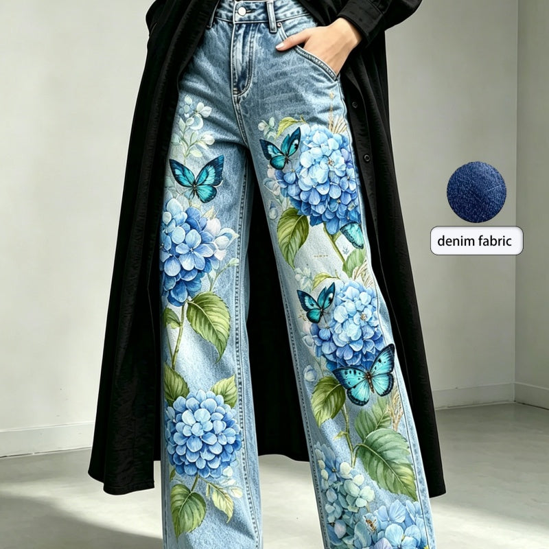 Pantalons de Denim Capri de taille moyenne