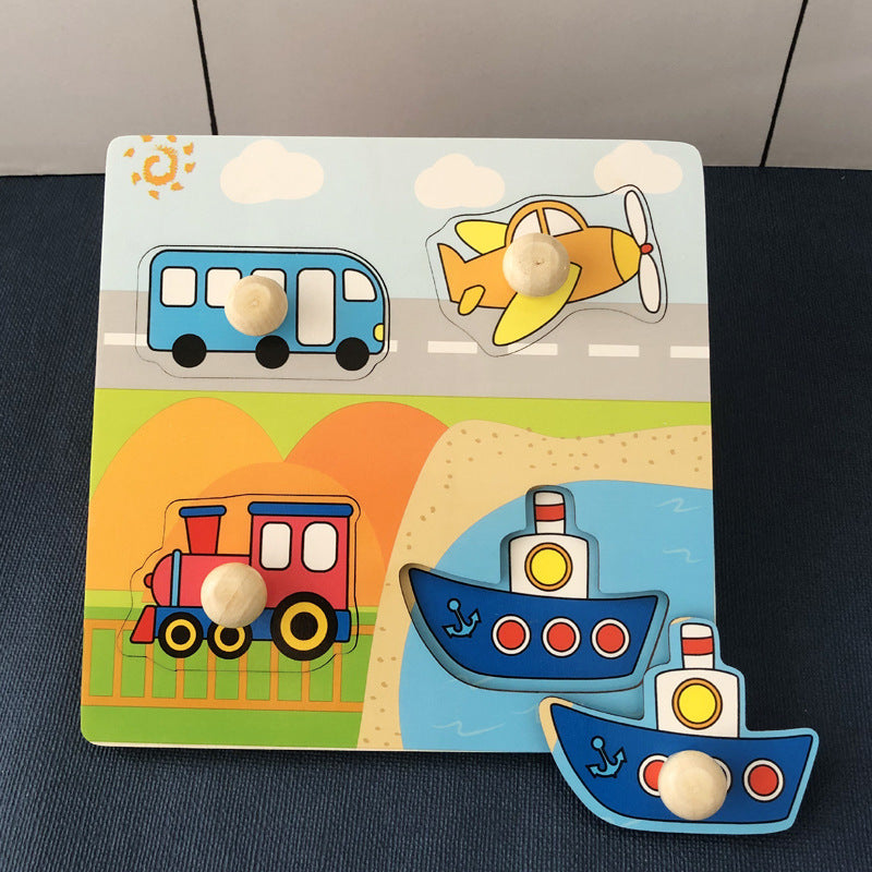 Hand Holding Puzzle Board Enfants Montessori éducation précoce Perception Jouet éducatif