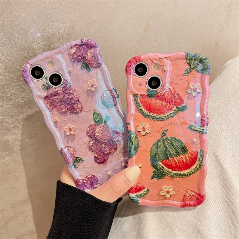 Art peinture à l'huile Fruit pastèque cas téléphone