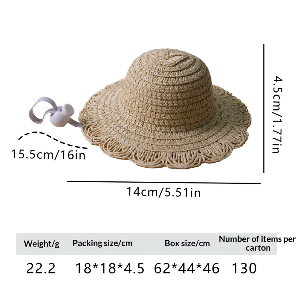 Pet Sunshade Cat Sun Protection Mini Chapeau de paille