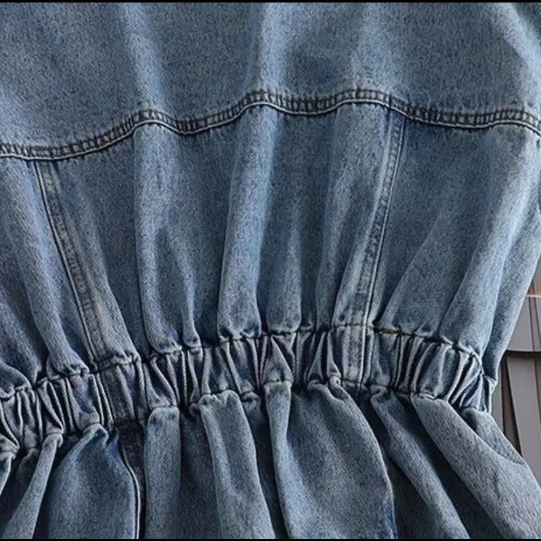 Veste de denim courte polyvalente pour filles