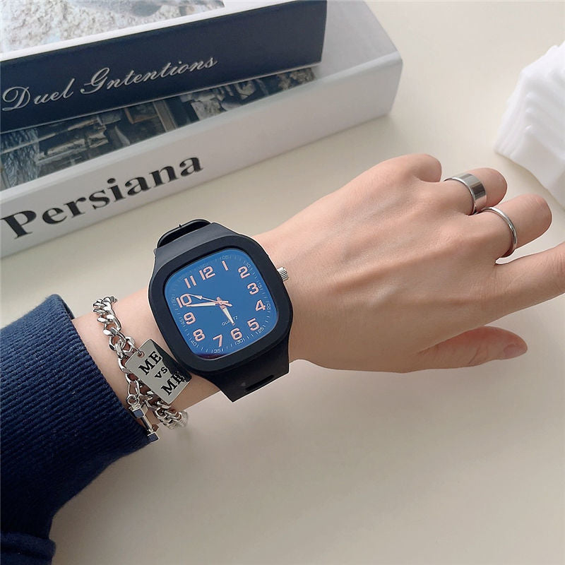 Étudiant en couple Mode simple Square Montre électronique numérique
