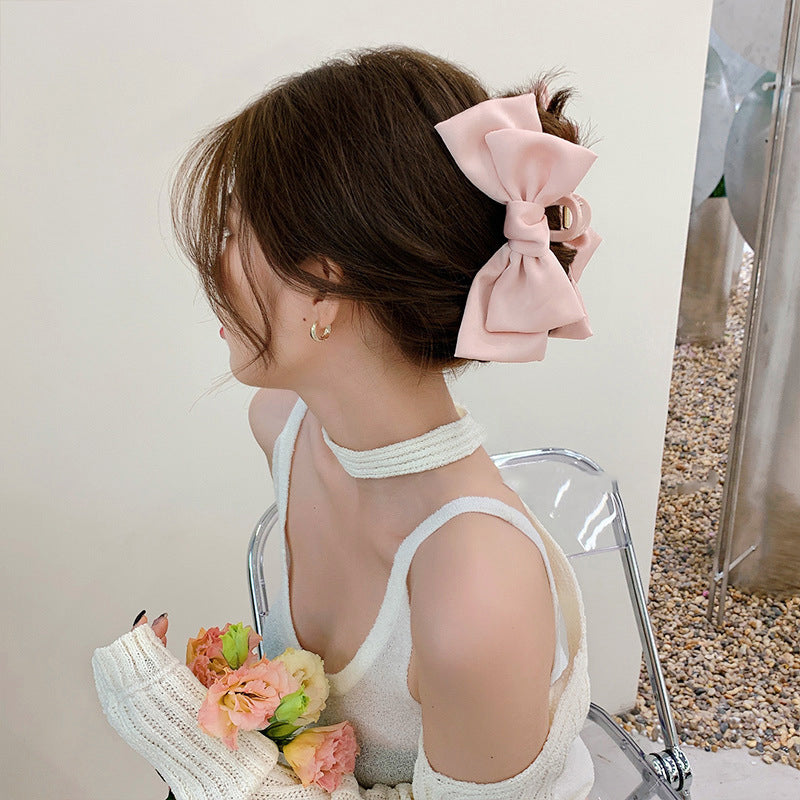 Poignée de cheveux de couleur uni XL Bow Ribbon