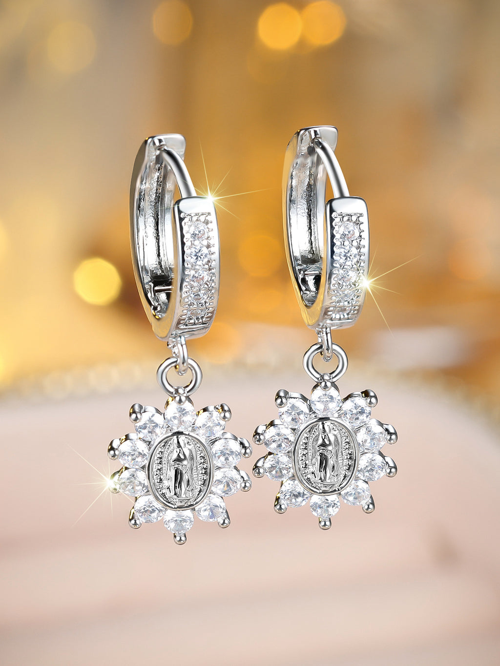 Boucles d'oreilles Western Luxury Virgin Mary
