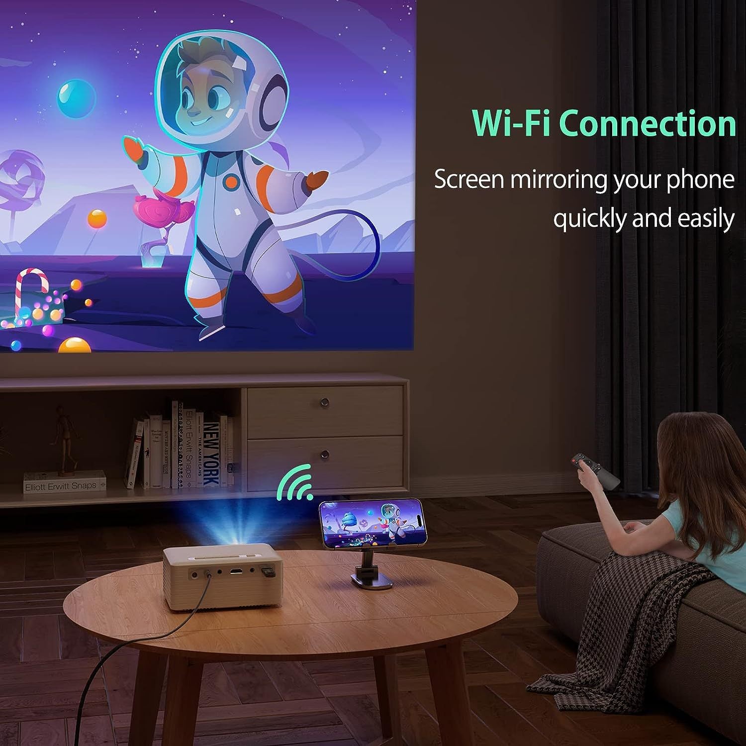 Projecteur sans fil WIFI Bluetooth 720p HD