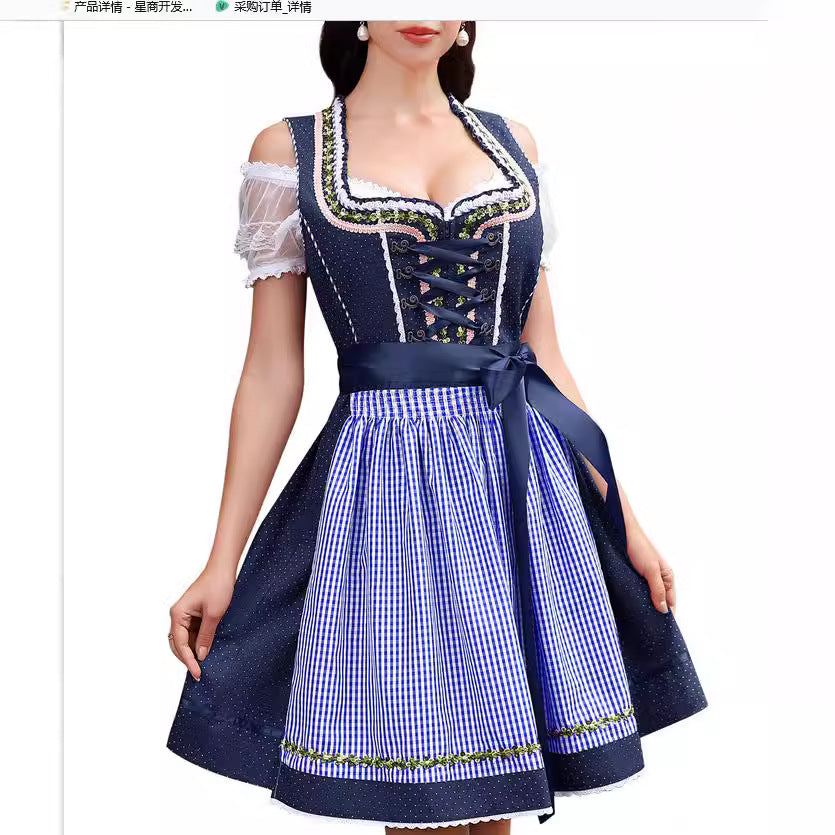 Halloween Maid Uniforme Barpool Femmes sexy Mini robe Dirndl