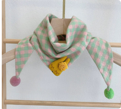 Style coréen coton-linen Plaid enfants écharpe polyvalent et facile à assortir