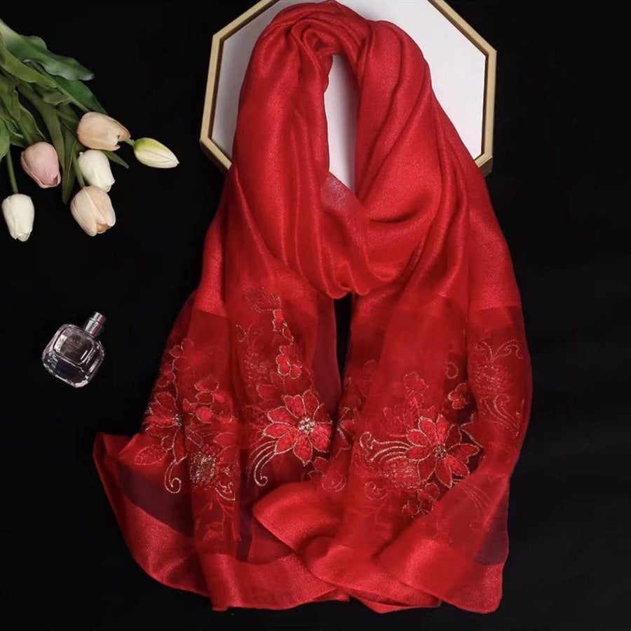 Soie et laine Cheongsam Châle longue écharpe