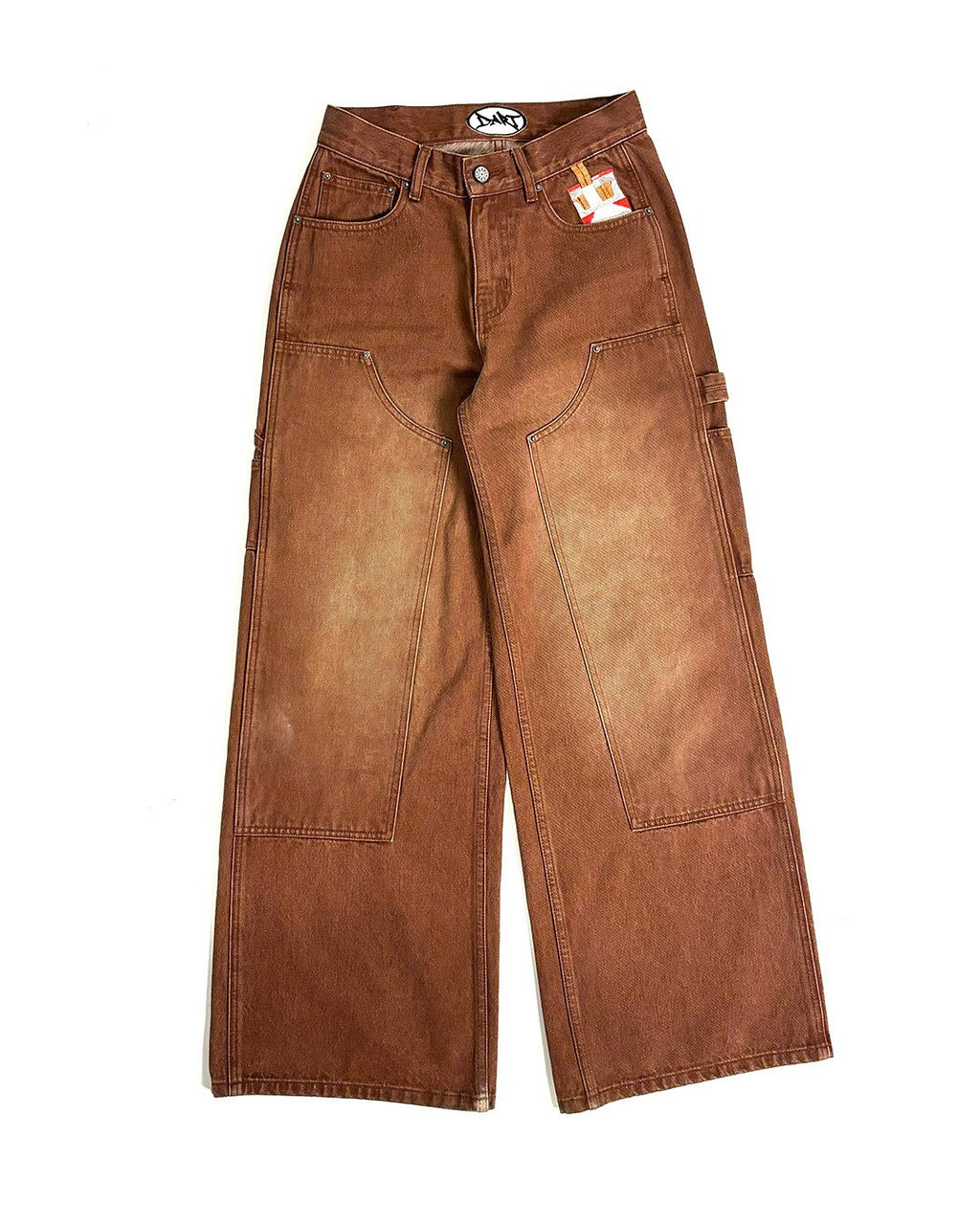 Jeans brodés en forme de pied droit pour hommes