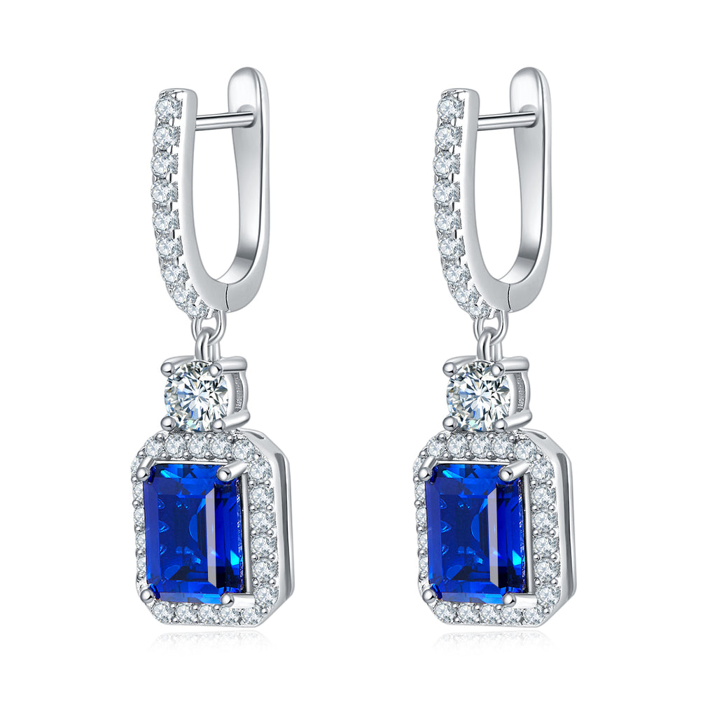 S925 Boucles d'oreilles de lab-grown en argent sterling coupées en gouttes