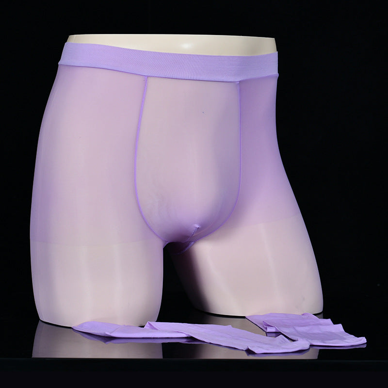 Pantyhose huileux de grande taille Plus-taille de sac U bas brillant transparent ultra-mince H
