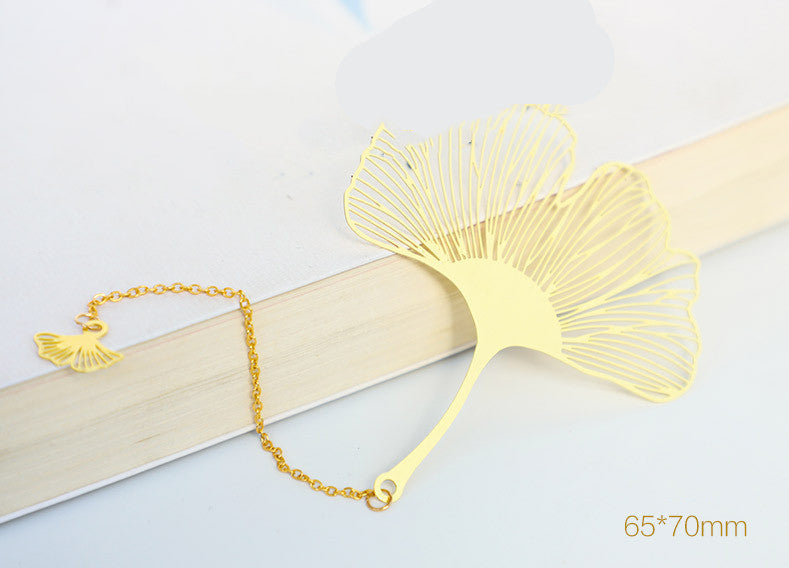 Motif de papier créatif en métal Plaqué creux Feuille d'érable Tassel Apricot Feuille Signet