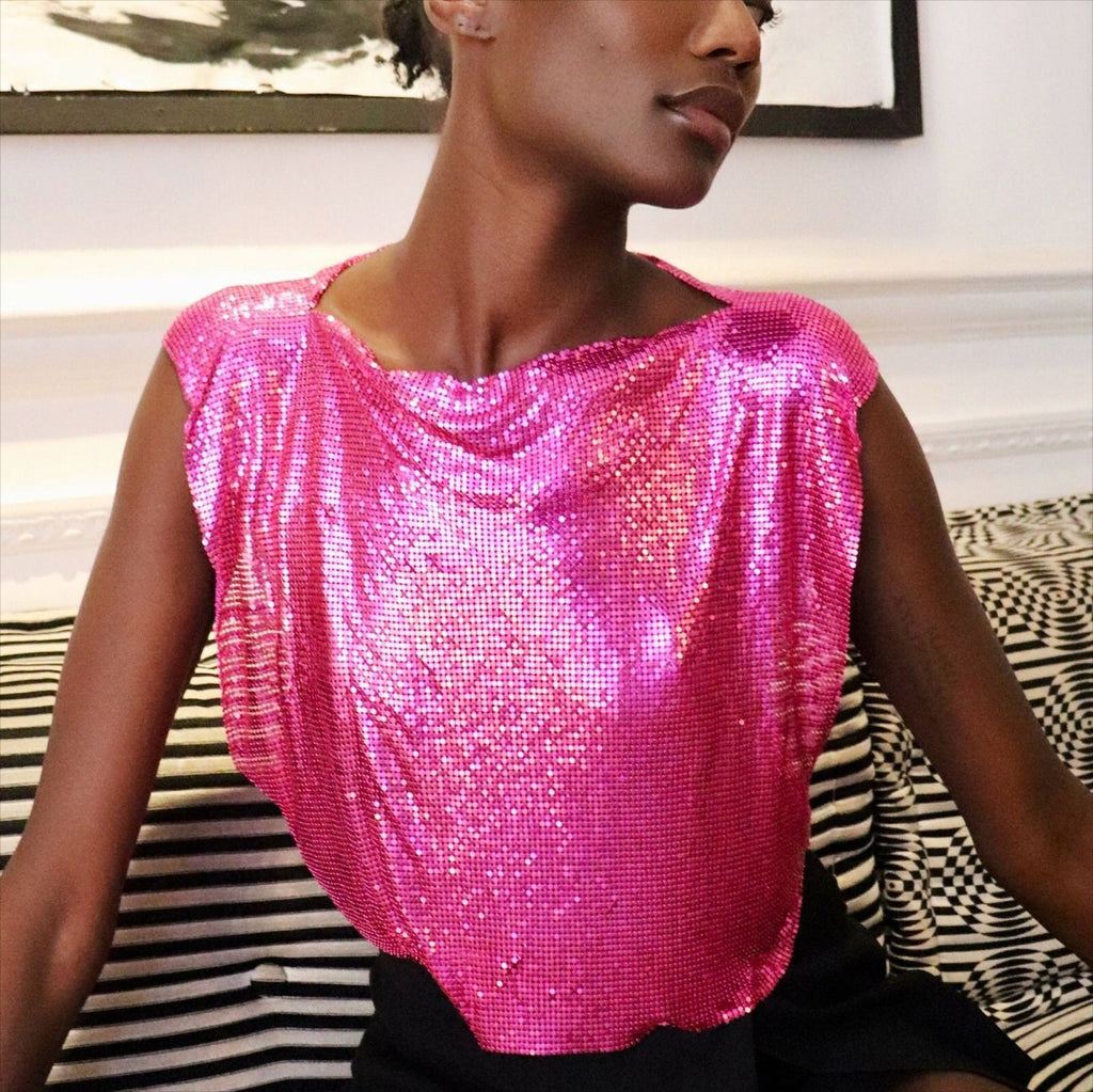 Les paillettes en métal pour femmes Top Veste de style doux et épicé
