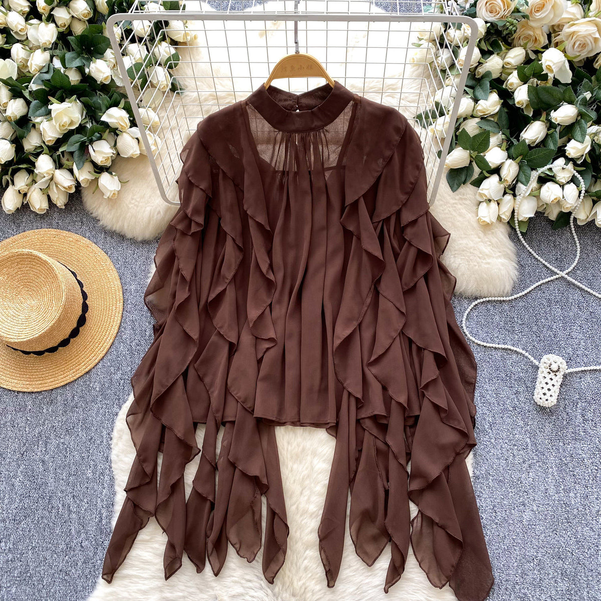 Haut de chemise en mousseline volante