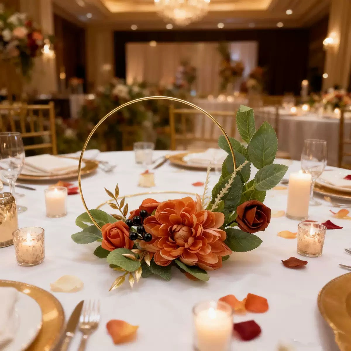 Décor de boucle florale artificielle pour les mariages