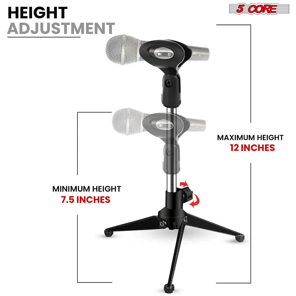 5 supports de microphone de bureau réglables de bureau Mic de bureau de base
