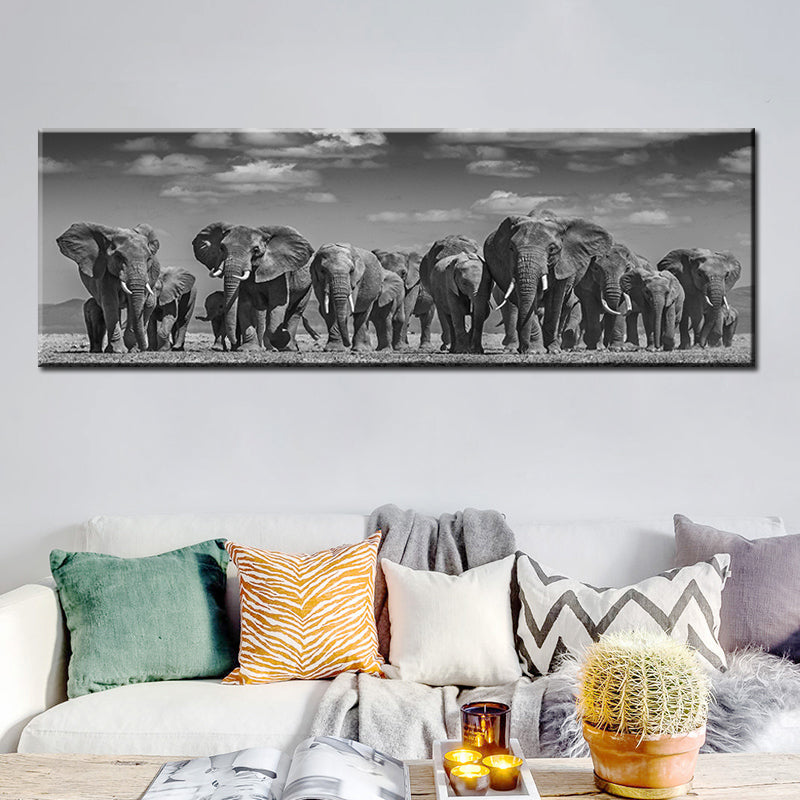 Mural d'Afrique Noire Et des éléphants