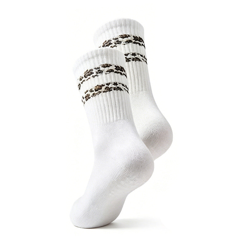 Chaussettes de sol en léopard rayé pour femmes