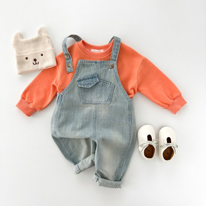 Garçons et filles Petits et plus âgés Retro Jeans Douces Une pièce Casual